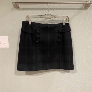 J.Crew black wool plaid mini skirt #preppy